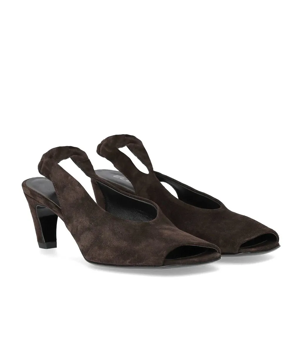Elena Iachi Dark Brown Heeled Sandal