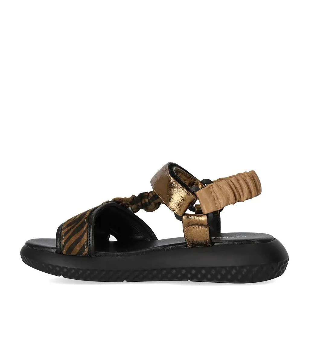 Elena Iachi Brown Zebra Sandal