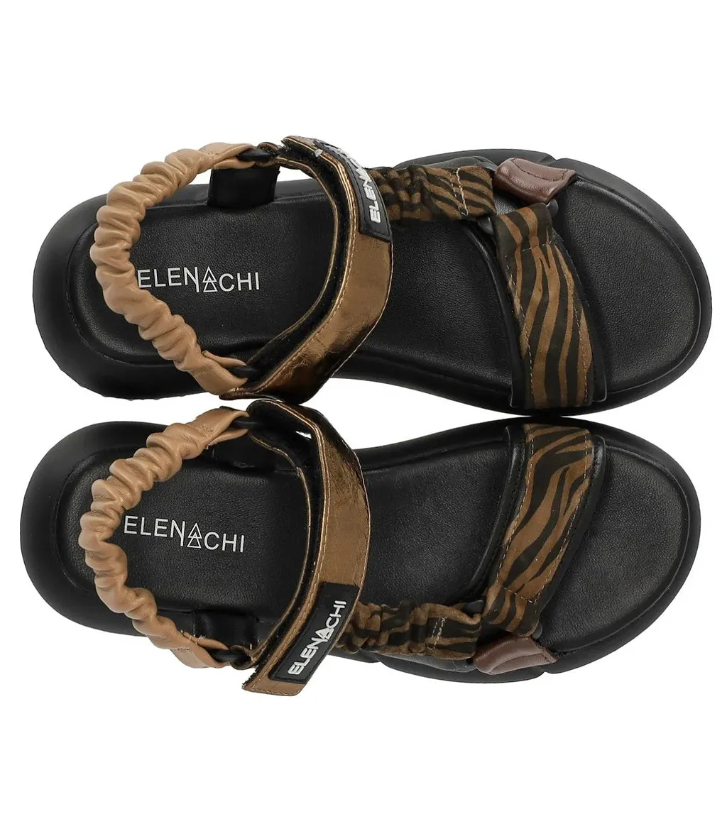 Elena Iachi Brown Zebra Sandal