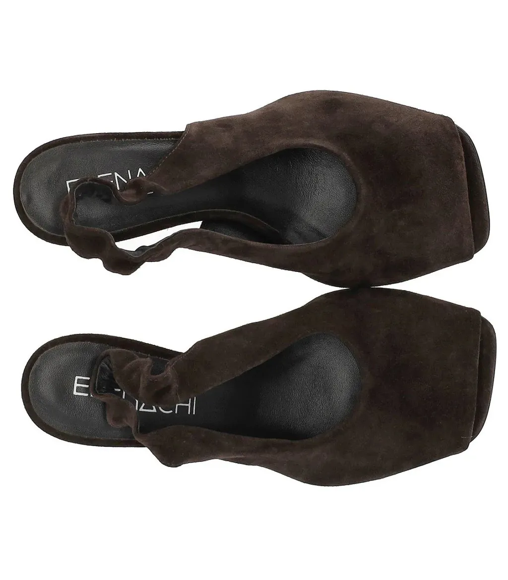 Elena Iachi Dark Brown Heeled Sandal