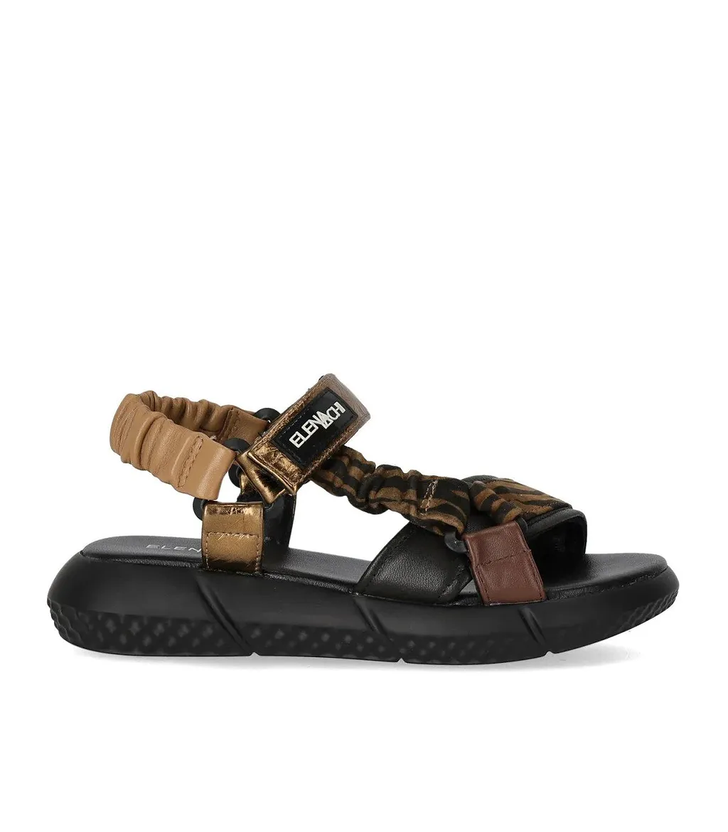 Elena Iachi Brown Zebra Sandal