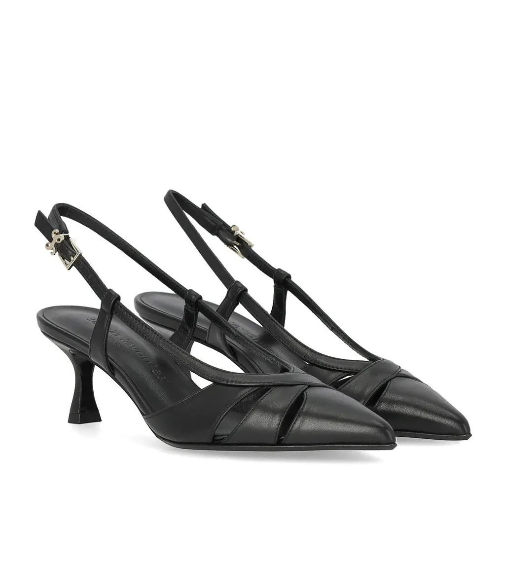 Sergio Levantesi Edda Black Slingback Pumps
