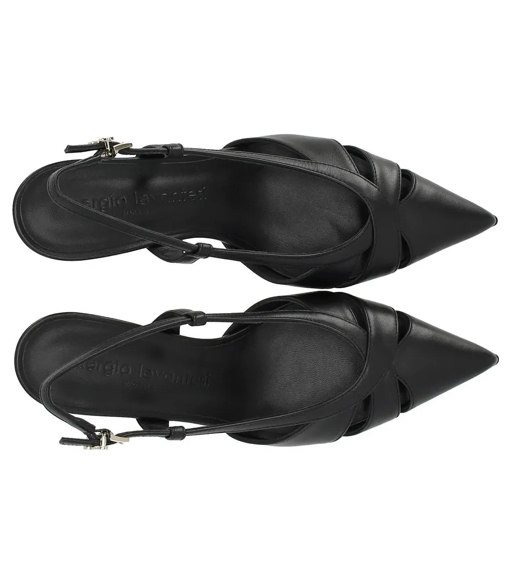 Sergio Levantesi Edda Black Slingback Pumps