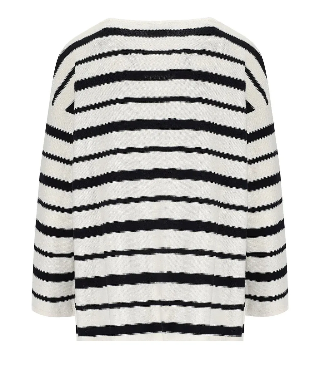 Mm Max Mara Locusta White And Blue Pullover