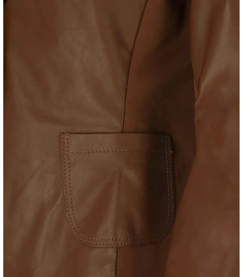 Myskin Brown Basic Single Breasted Blazer