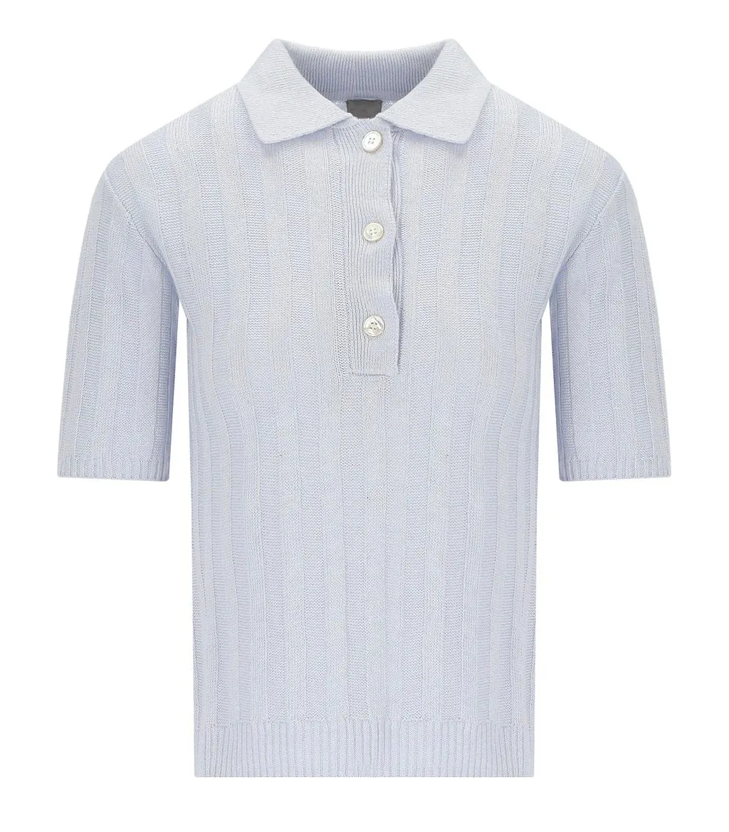 Mm Max Mara Rivetto Light Blue Polo Shirt