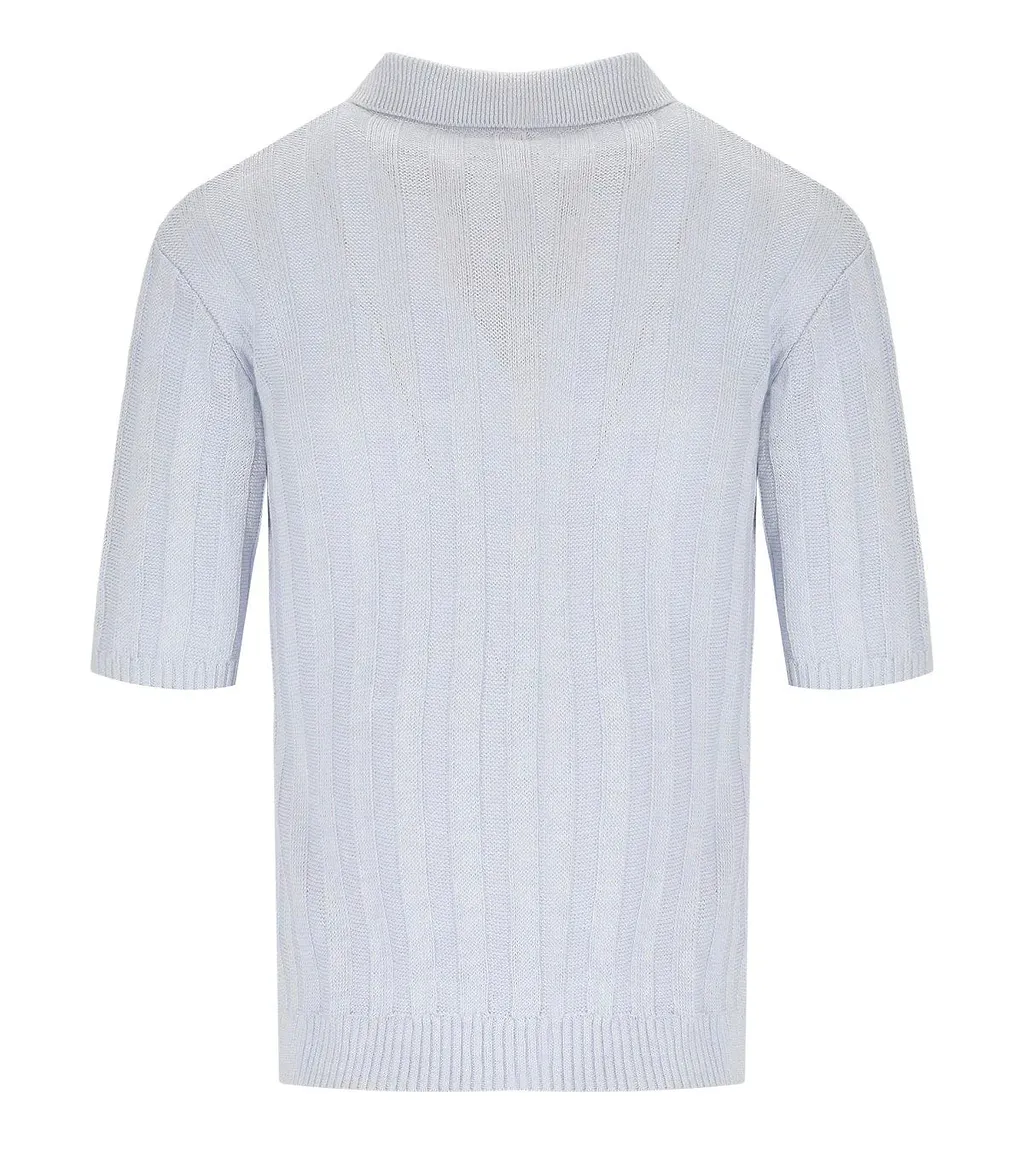 Mm Max Mara Rivetto Light Blue Polo Shirt