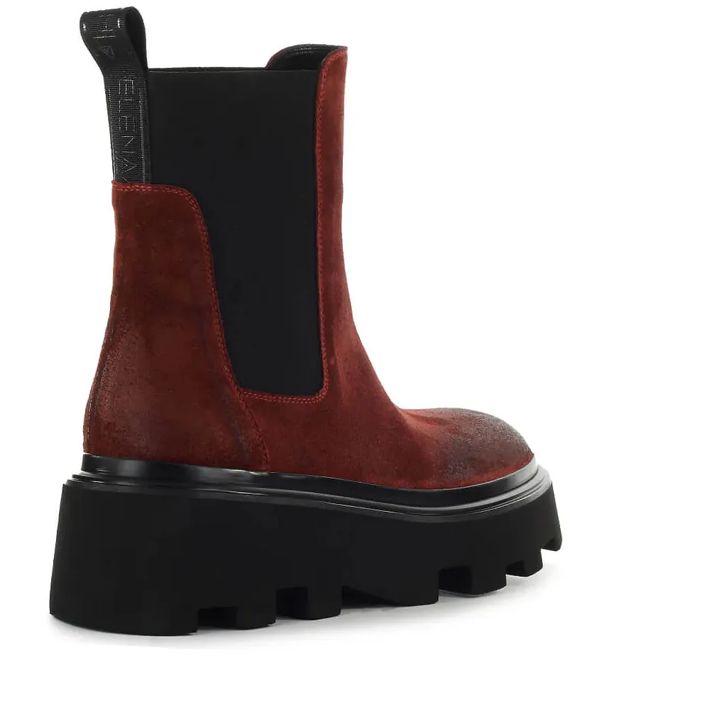 Elena Iachi Red Suede Chelsea Boot