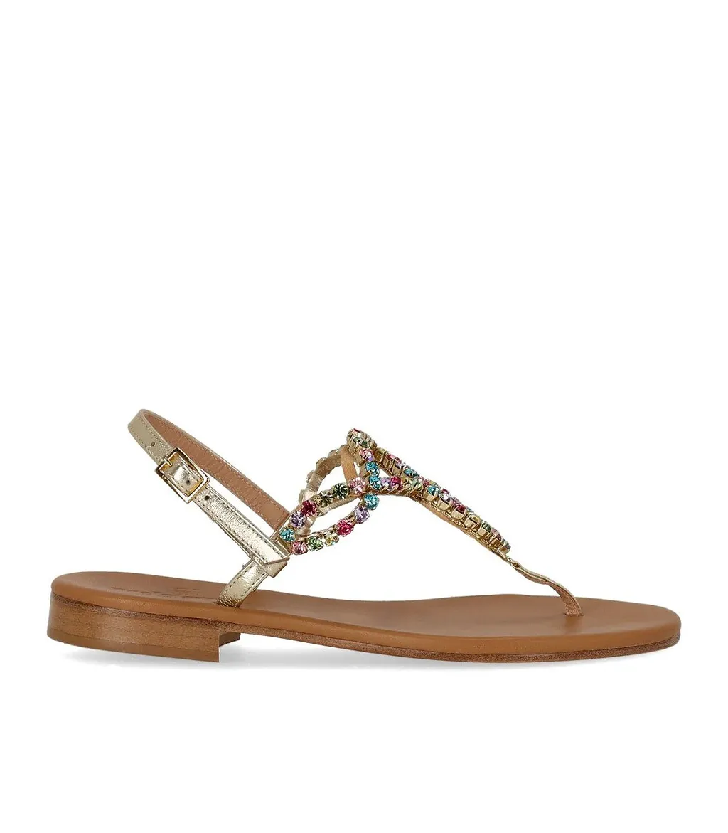 Paolo Ferrara Platin Thong Sandal