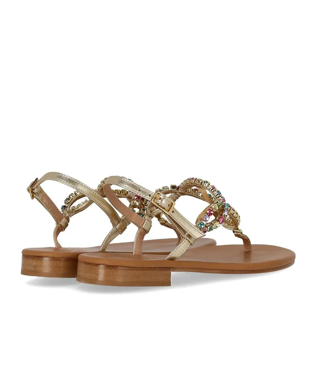 Paolo Ferrara Platin Thong Sandal