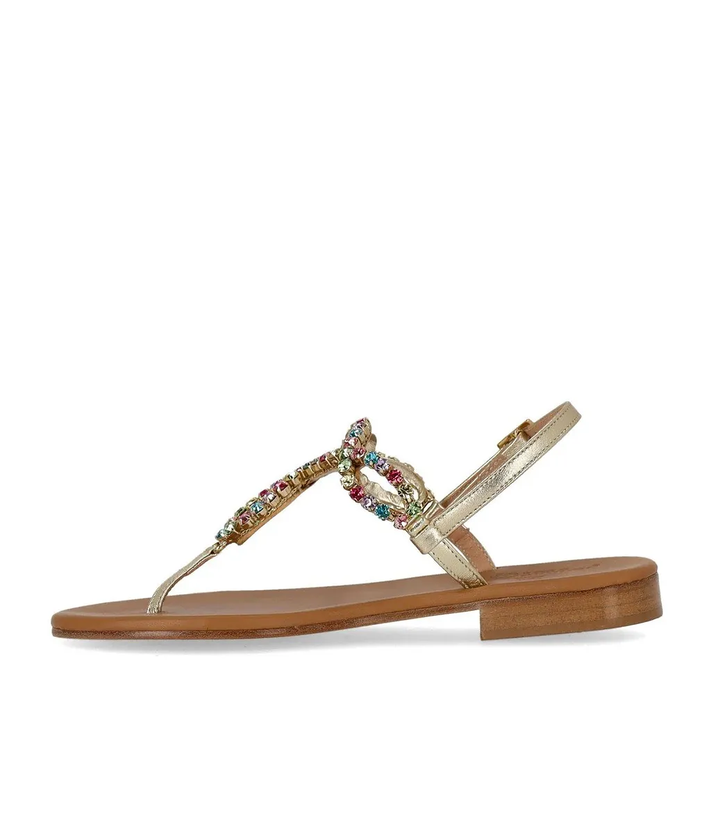 Paolo Ferrara Platin Thong Sandal