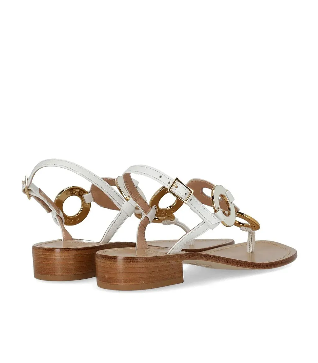 Paolo Ferrara White Jewel Sandal