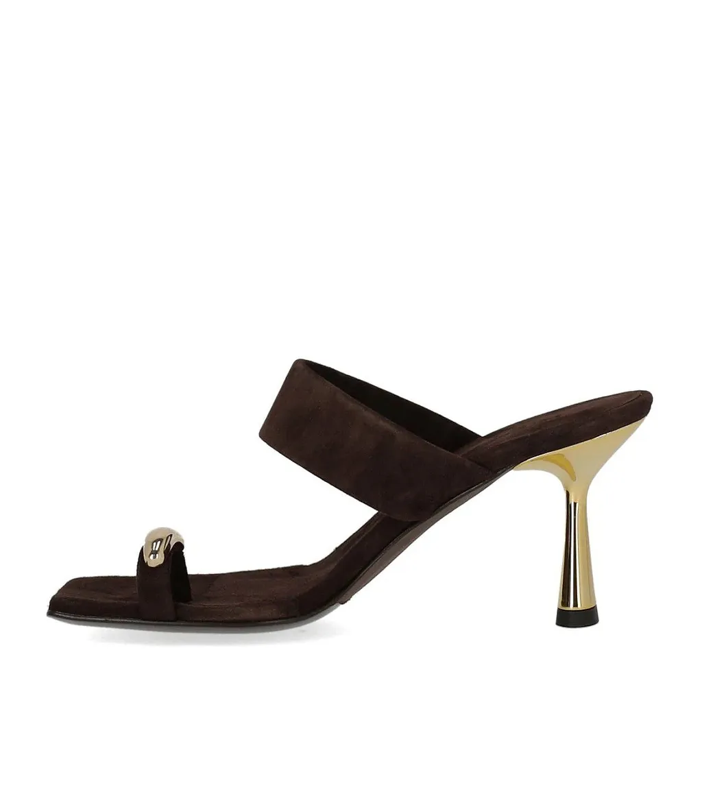 Sergio Levantesi Iride Brown Heeled Mule