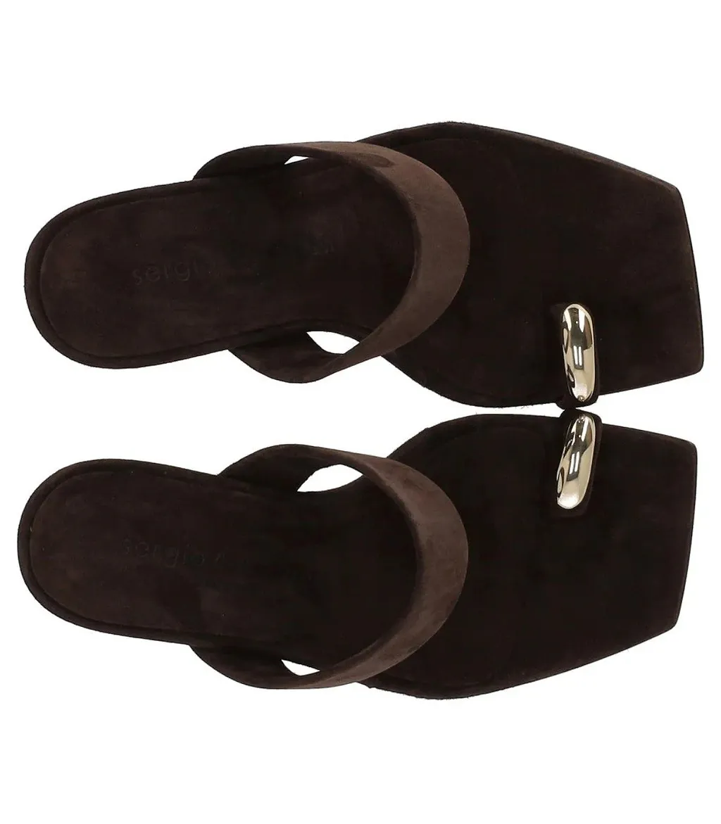 Sergio Levantesi Iride Brown Heeled Mule