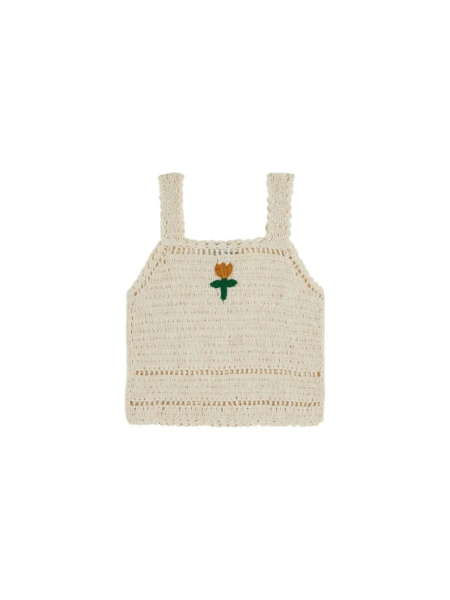 Emile & Ida Top Crochet Con Tulipano