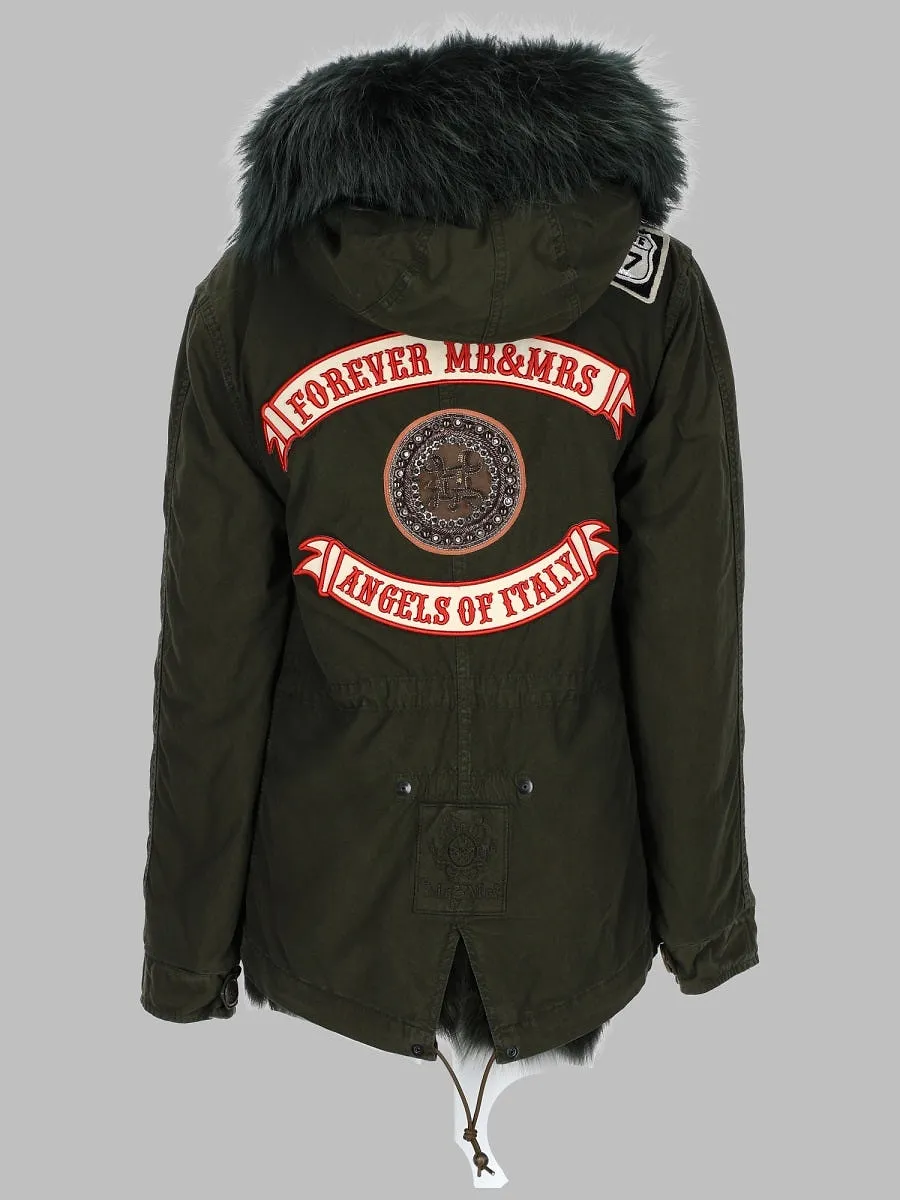 Mr & Mrs Italy Patches Logo Parka