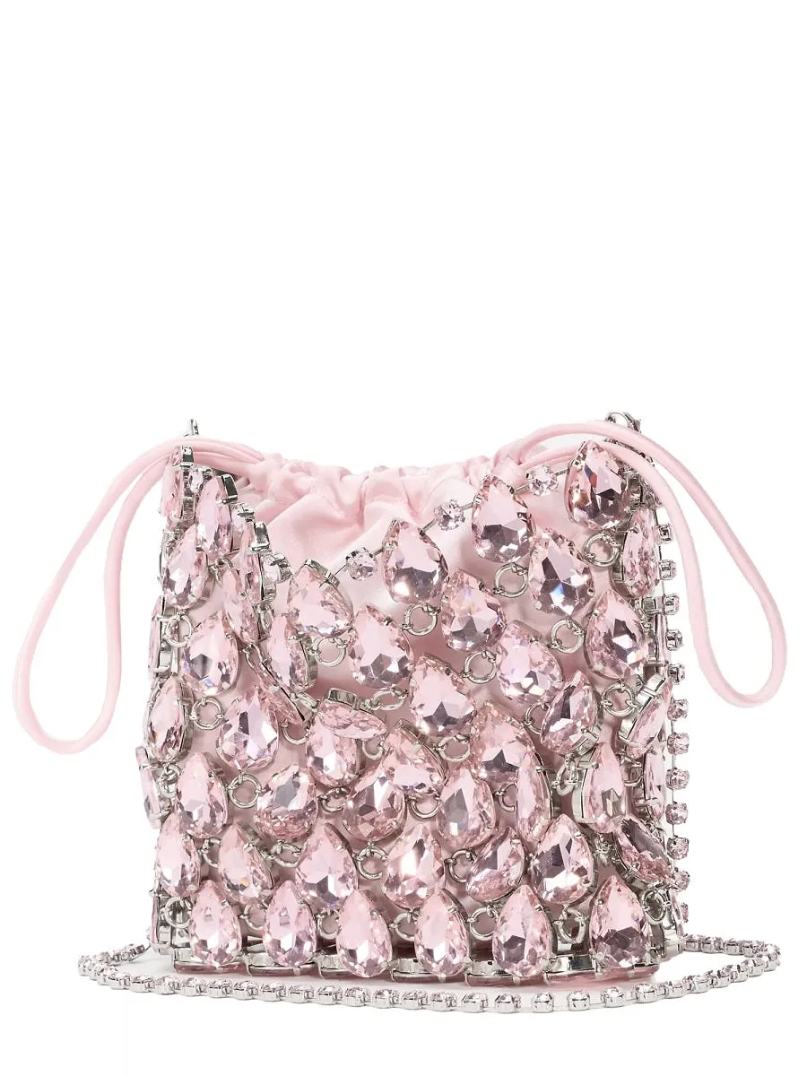 Self Portrait Borsa Mini In Maglia Metallica Con Cristalli