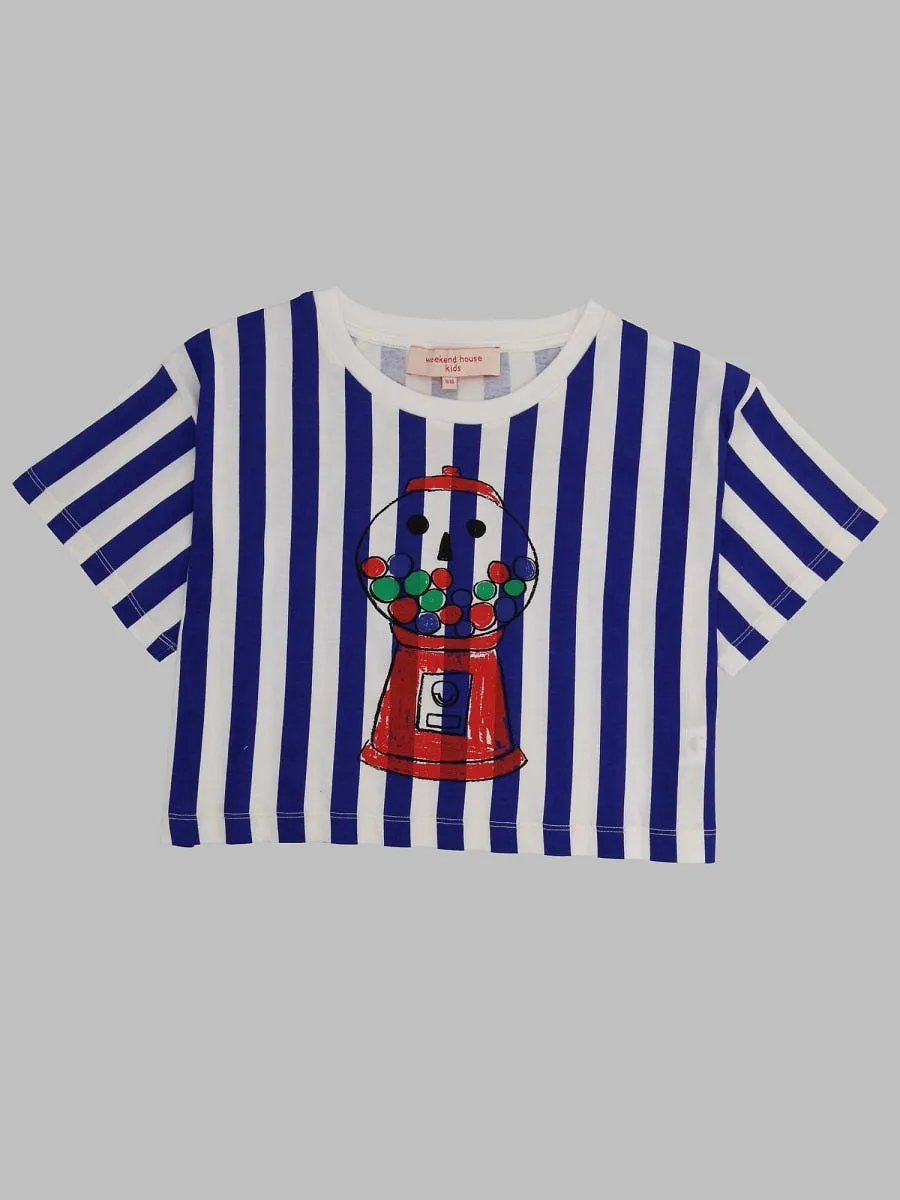 Weekend House Kids Gum Stripes Crop T Shirt