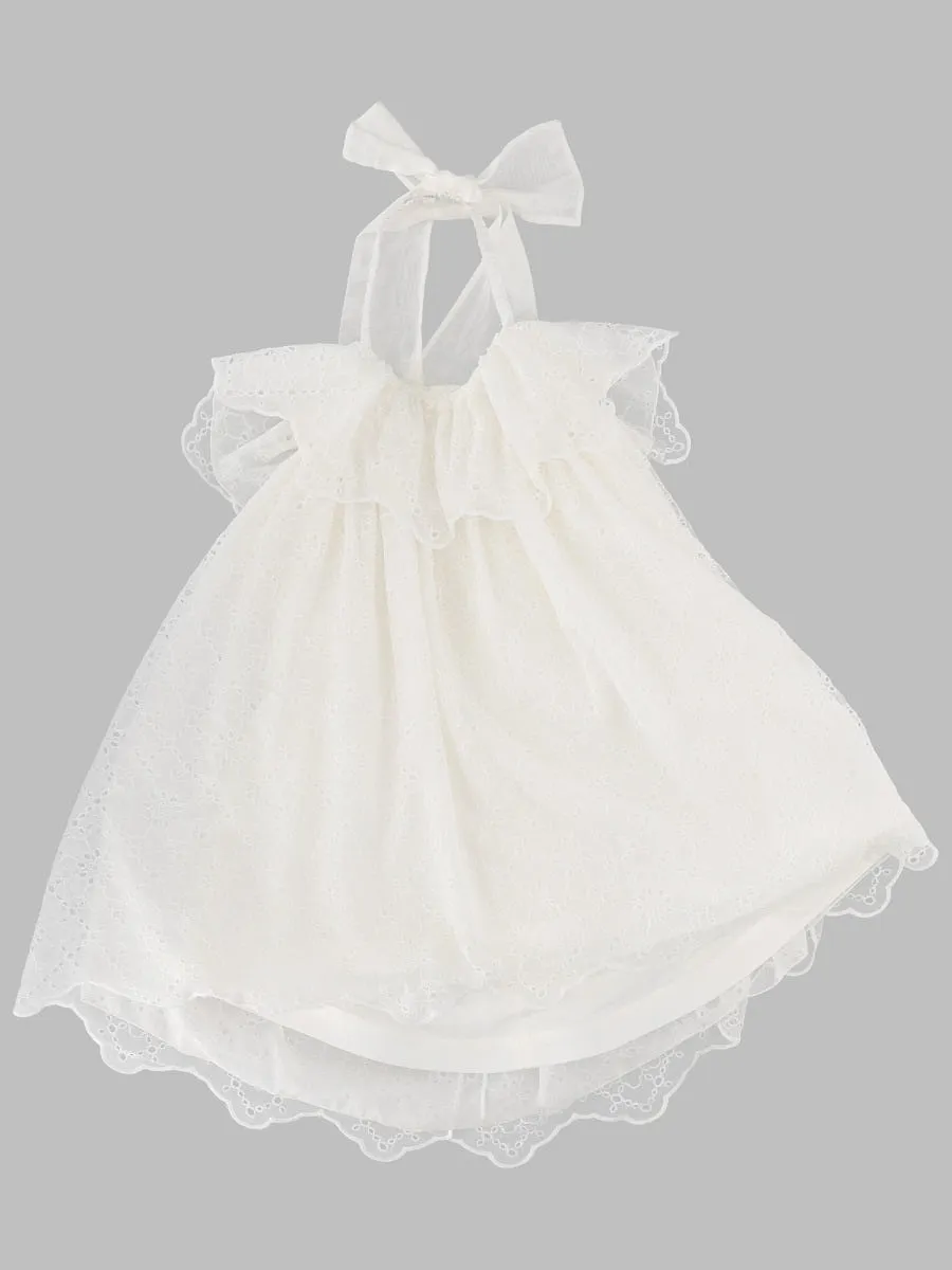 Mimisol Bow Embellished Sangallo Dress