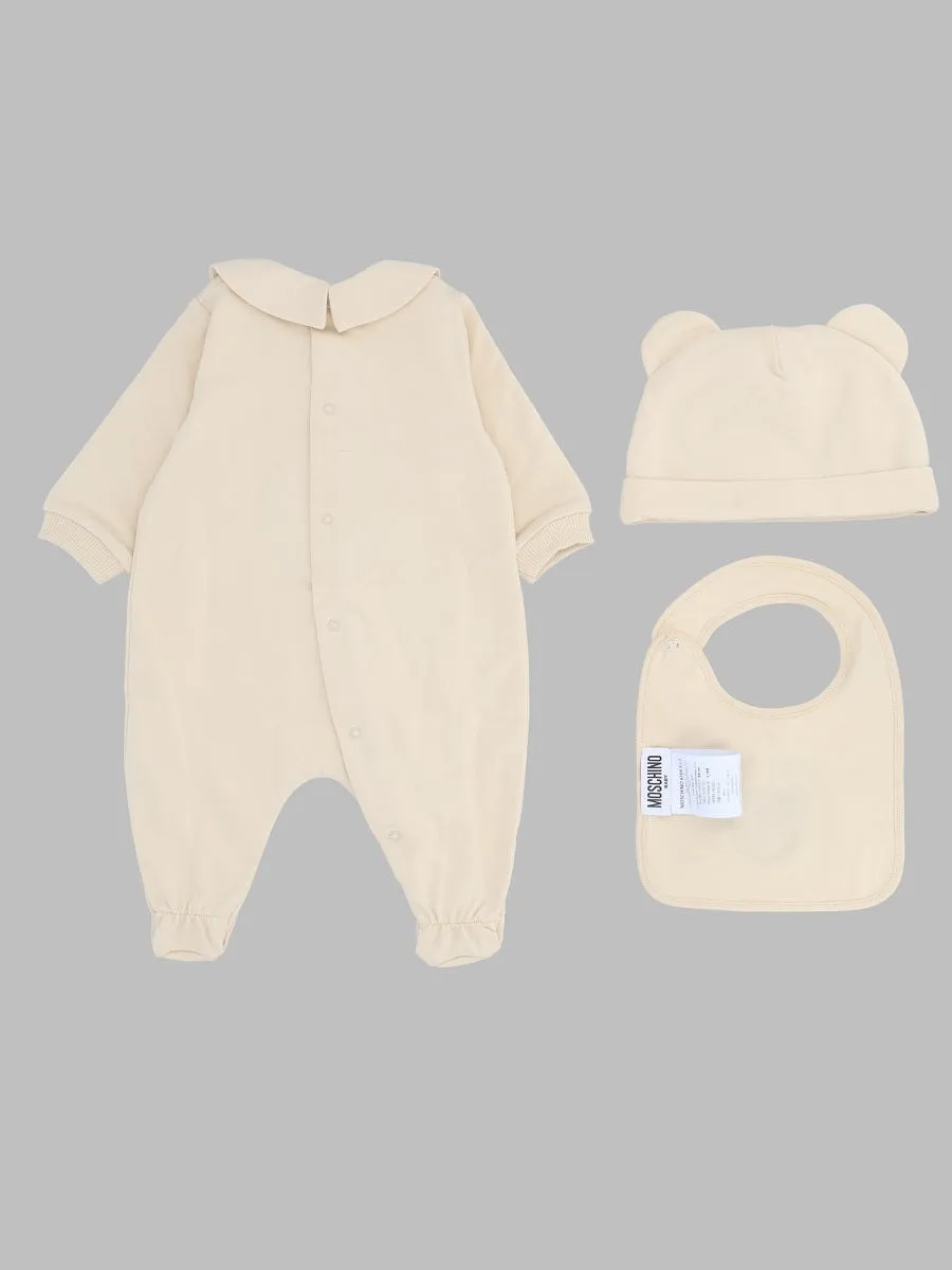 Moschino Babygrow Bib+Hat Giftset