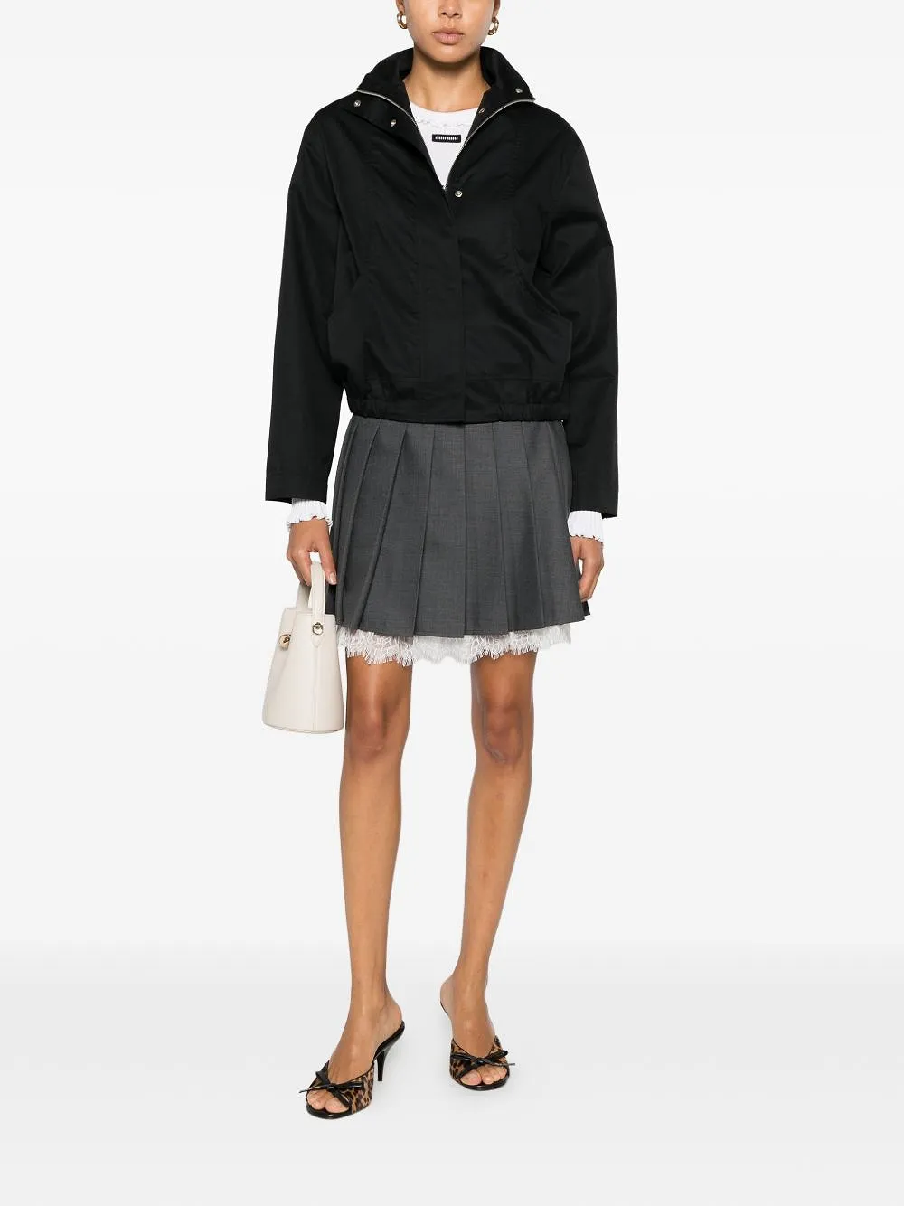 Self Portrait Wool Pleated Mini Skirt
