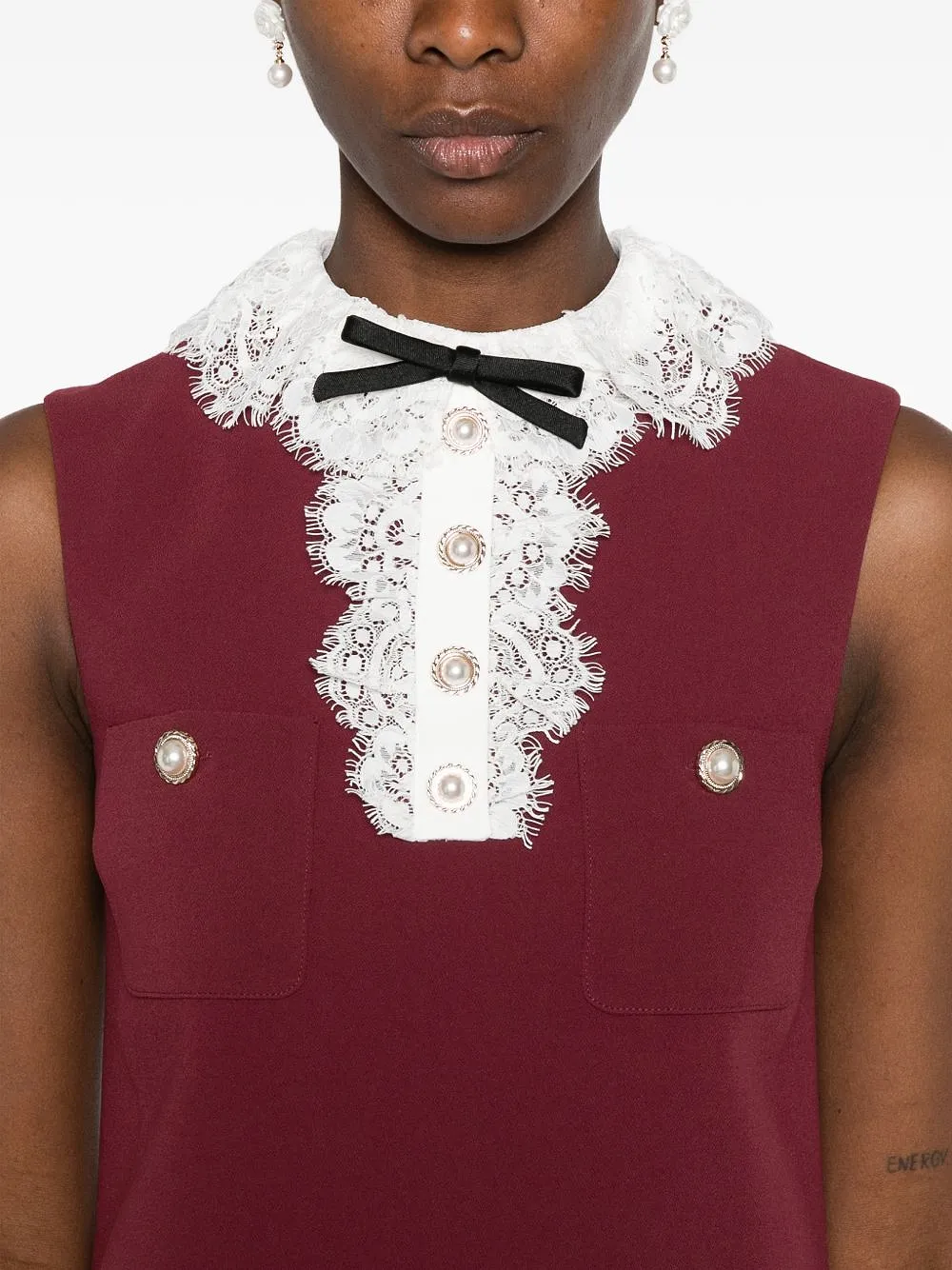 Self Portrait Lace Collar Mini Dress