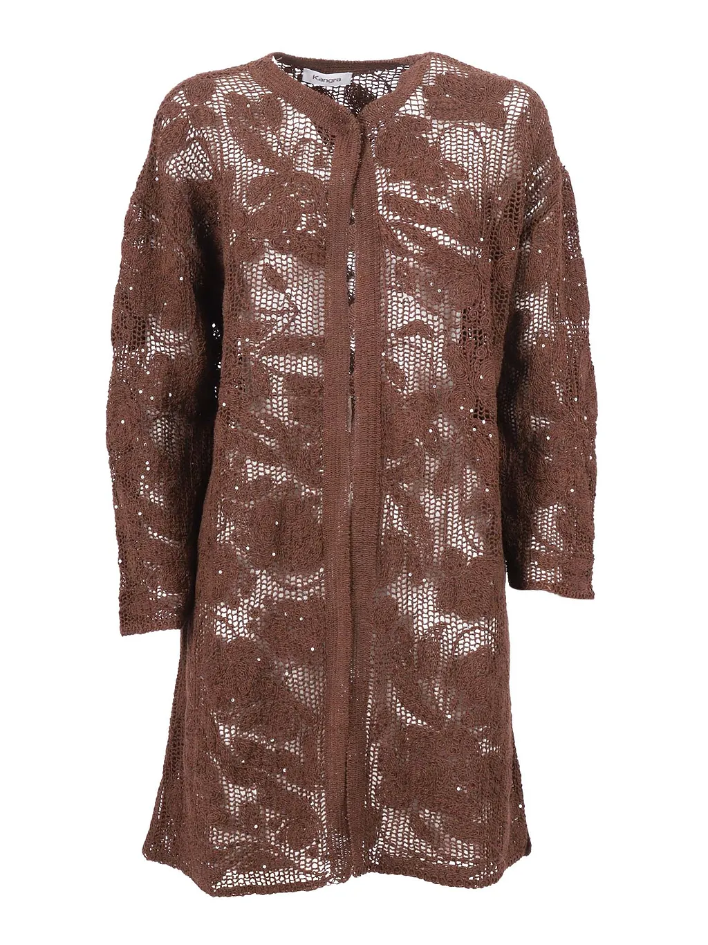 Kangra Cashmere Spolverino Ricamo Cornely + Paillettes