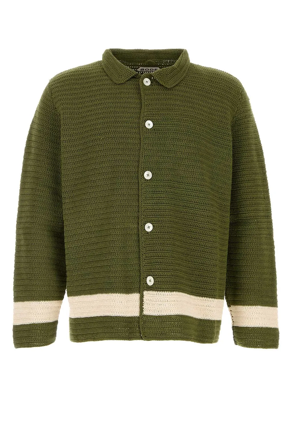 Bode Green Crochet Marsh Shirt