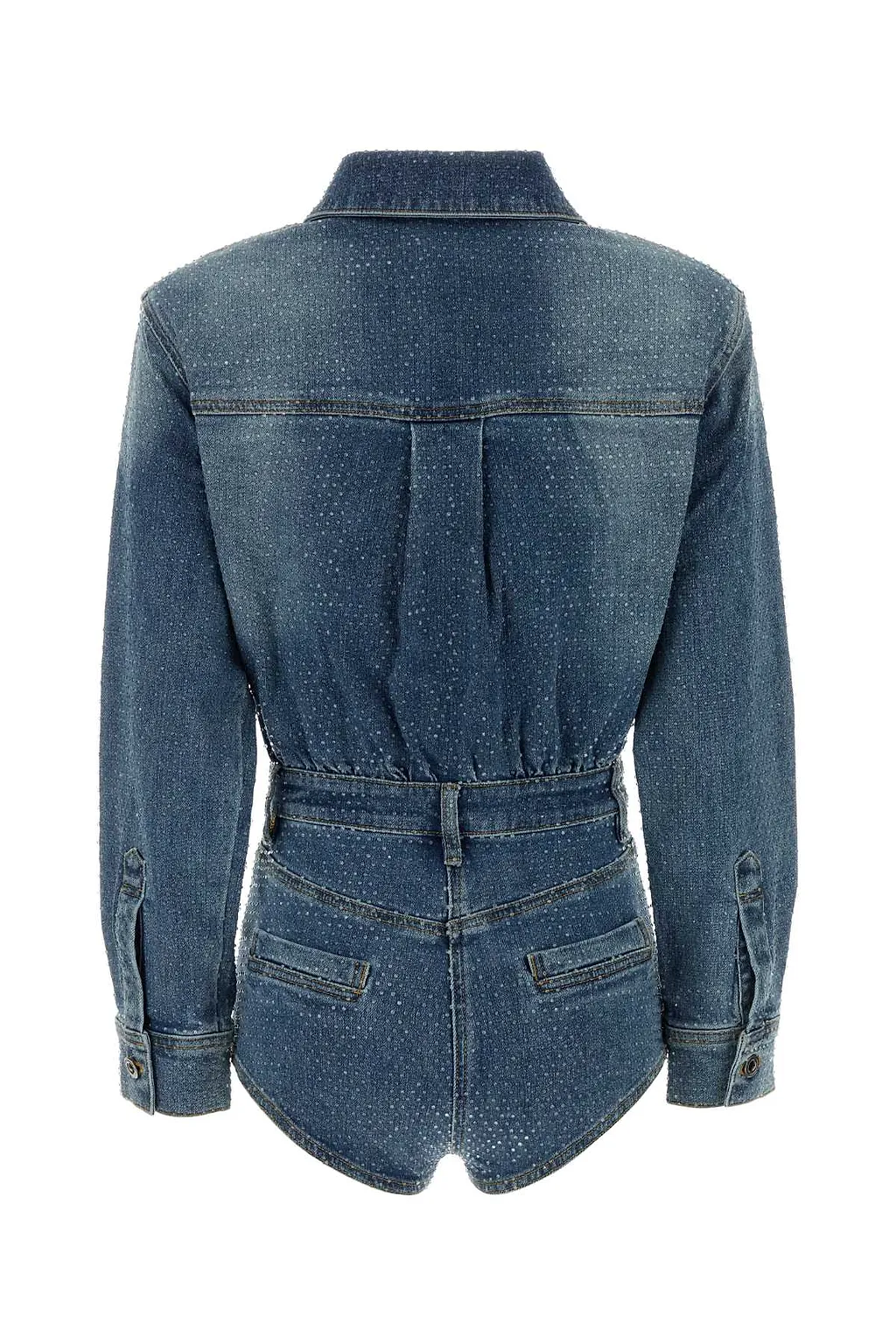 Self Portrait Embellished Denim Jumpsuit