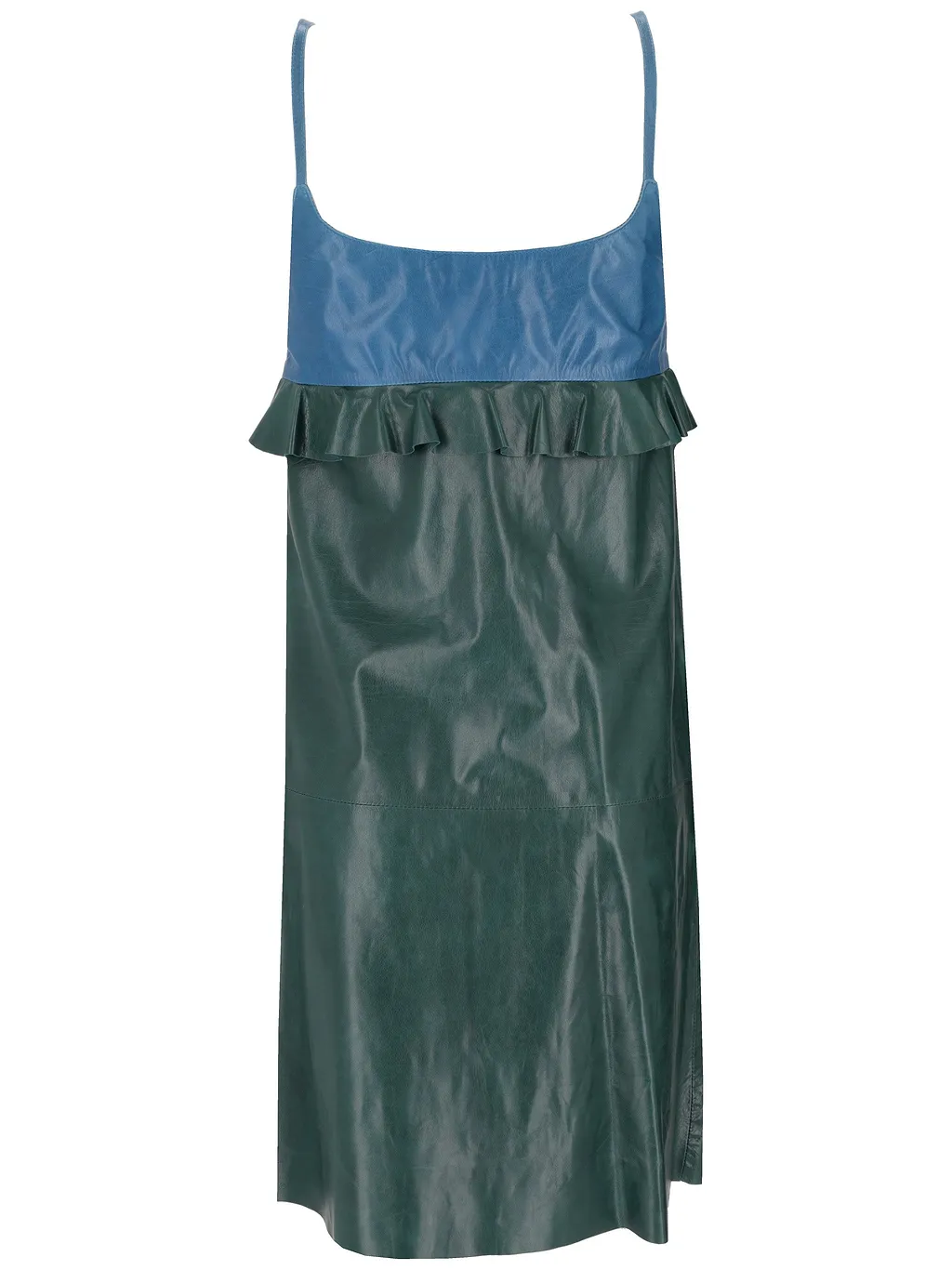 La Rose La Rose Leather Dress Top Azzurro Gonna Verde