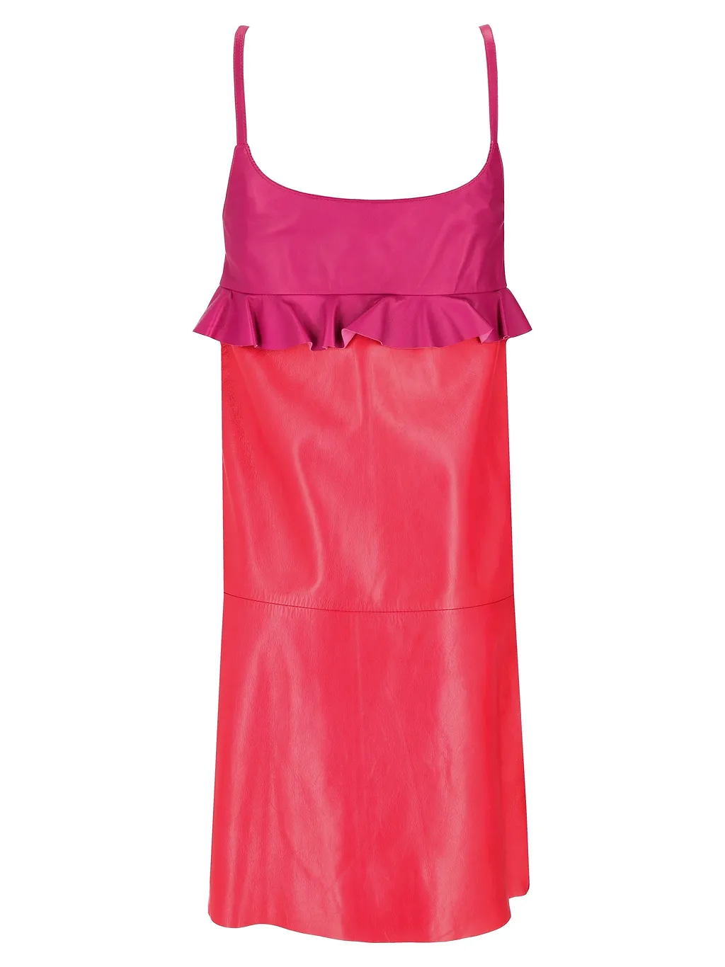 La Rose La Rose Leather Dress Top Fuxia Gonna Rossa