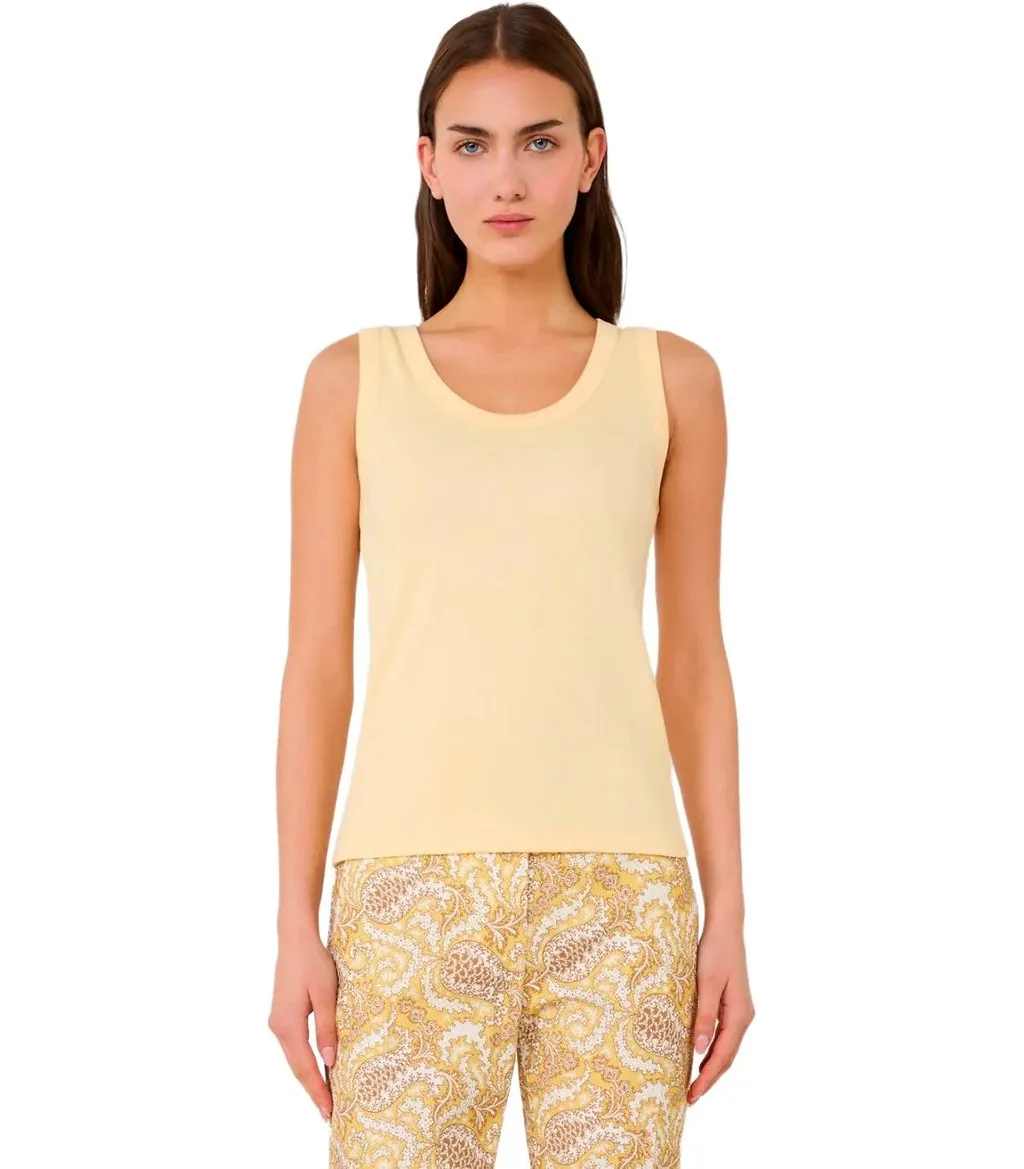 Max Mara Weekend Multic Yellow Ribbed Top