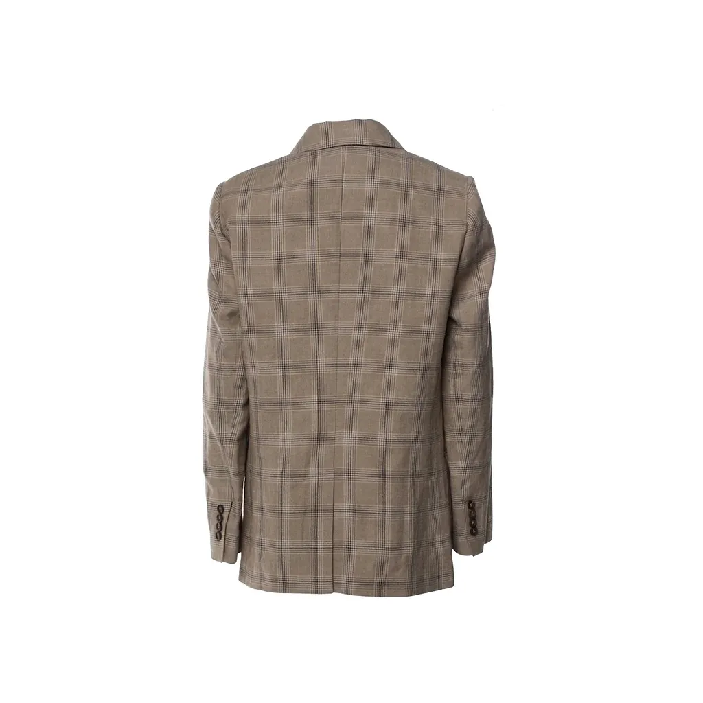 Brunello Cucinelli Prince Of Wales Linen Blazer