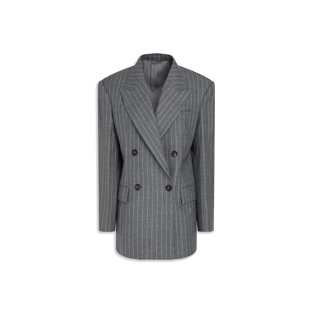 Brunello Cucinelli Pinstriped Wool Blazer