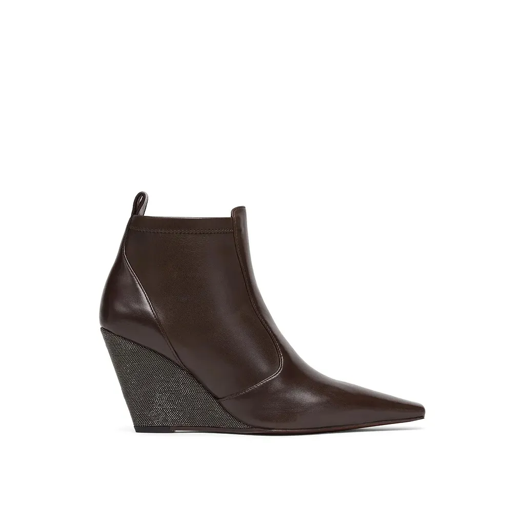Brunello Cucinelli Monili Wedge Ankle Boots