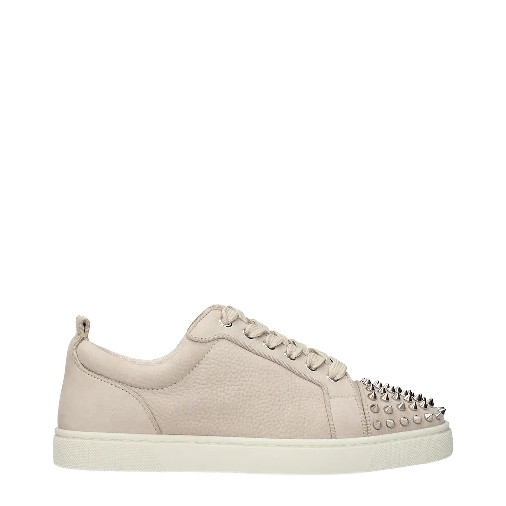 Louboutin Sneakers Louis Junior Men Leather Beige