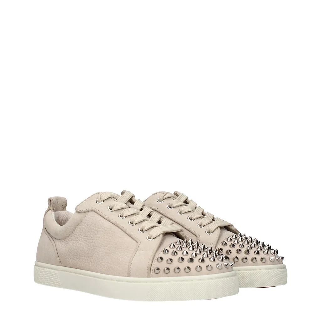 Louboutin Sneakers Louis Junior Men Leather Beige