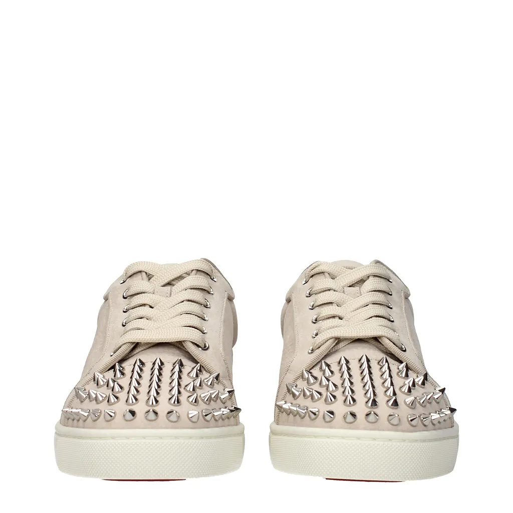 Louboutin Sneakers Louis Junior Men Leather Beige