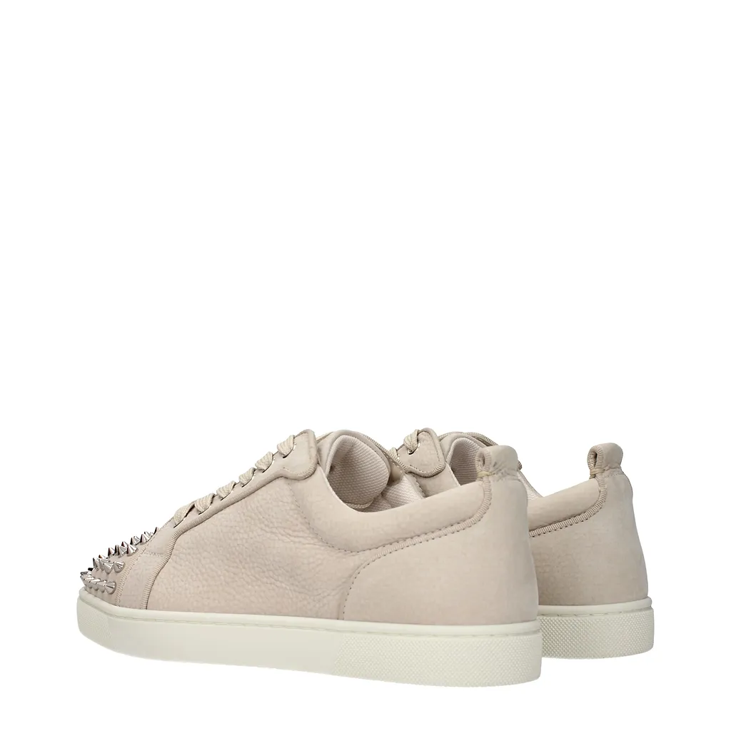 Louboutin Sneakers Louis Junior Men Leather Beige