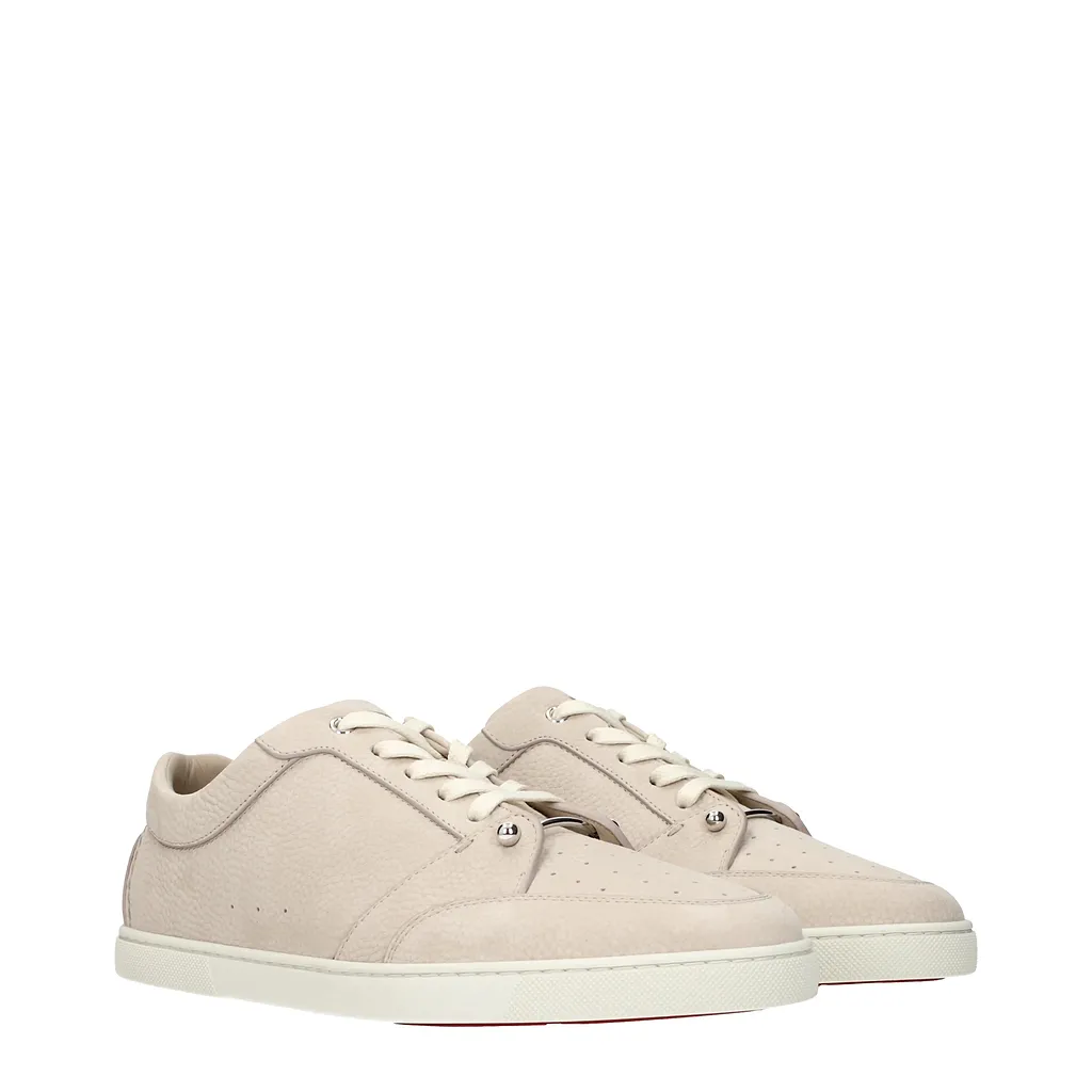 Louboutin Sneakers Chambelin Men Leather Beige