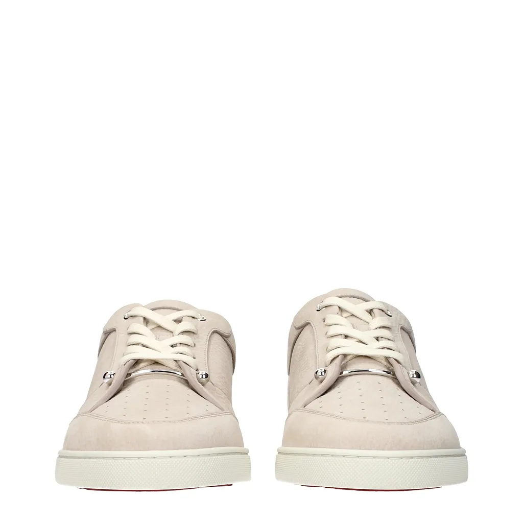 Louboutin Sneakers Chambelin Men Leather Beige