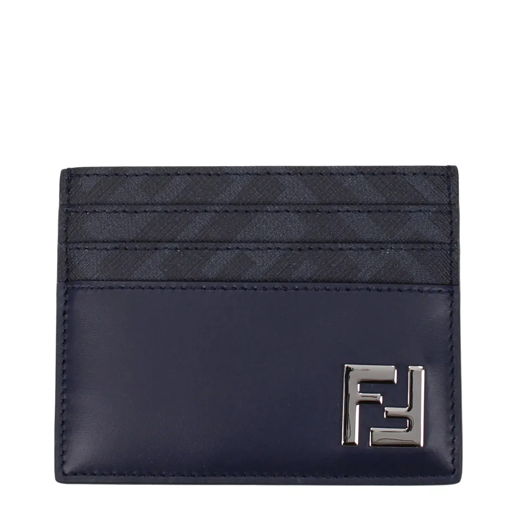 Fendi Document Holder Leather Blue/Night Blue