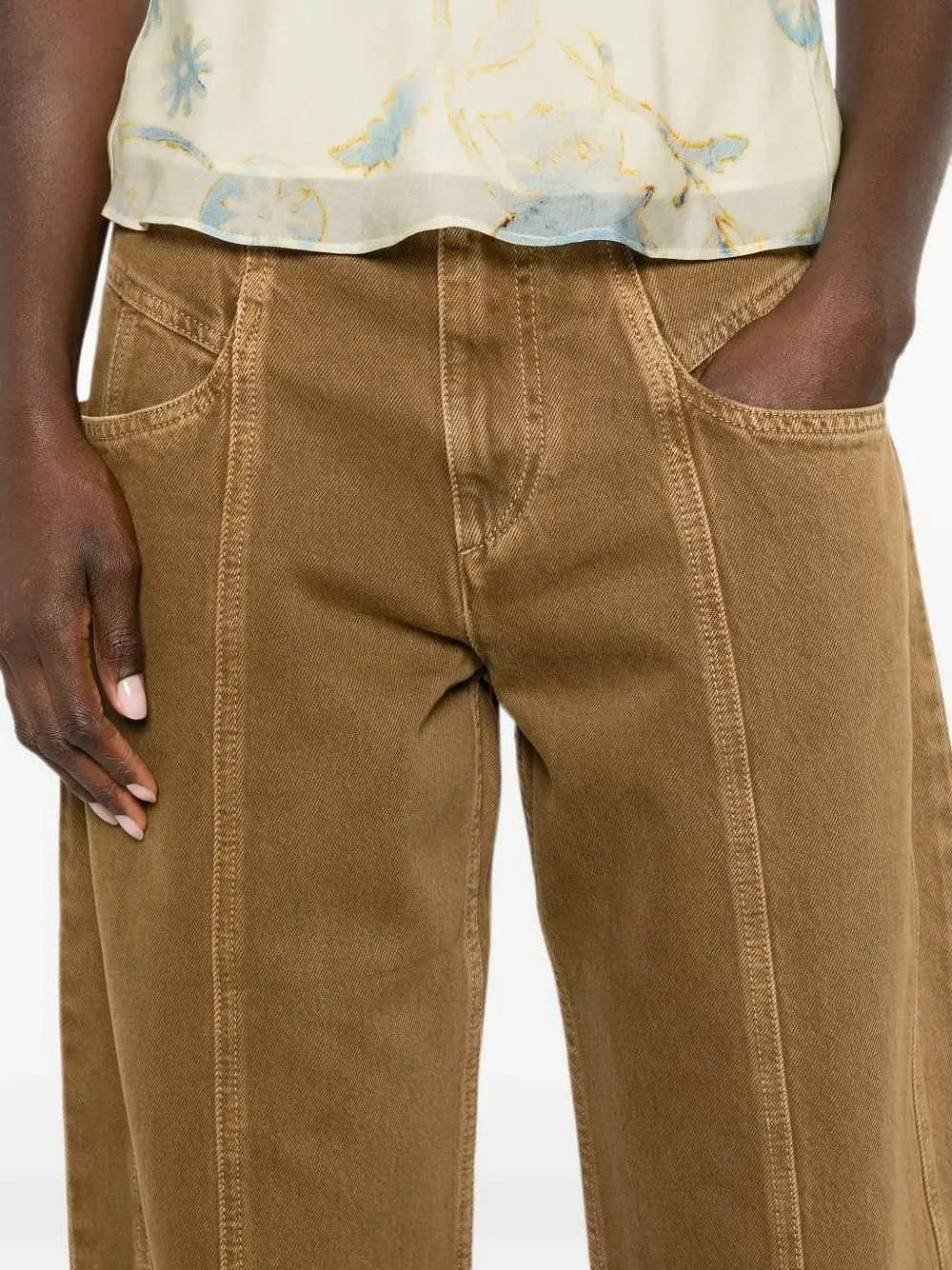 Marant Leja Tapered Jeans With Exposed Stitching