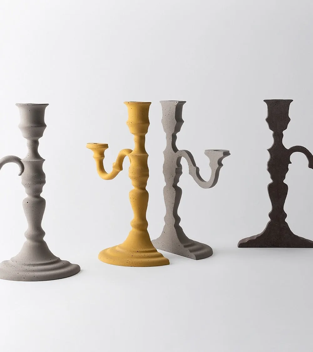Kn Industrie Magic Objects Candelabro Giallo Diam. 17 H 32