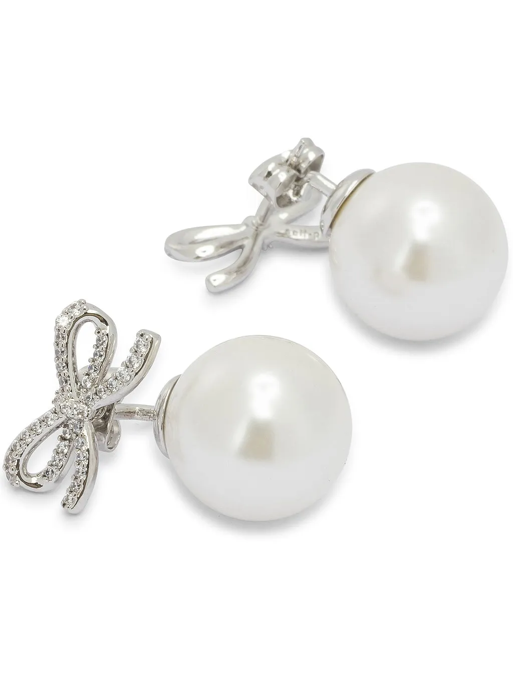 Self Portrait Earrings With Pearl And Crystals