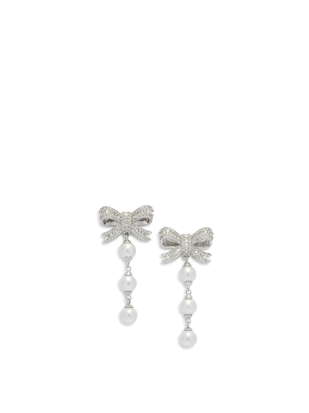 Self Portrait Dangling Earrings With Pearls And Crystals
