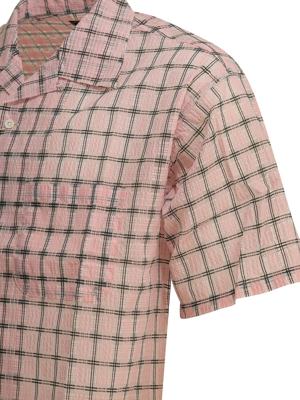 Beams Plus Casual Shirt Open Collar Nylon Airy Plaid