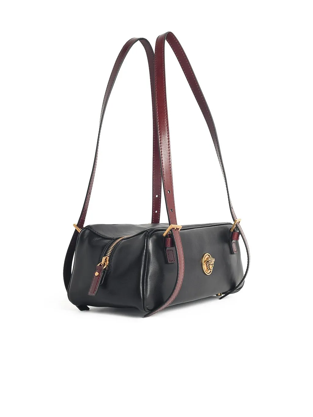 Versace Black Nappa Lear Bowling Bag EmblÈMe
