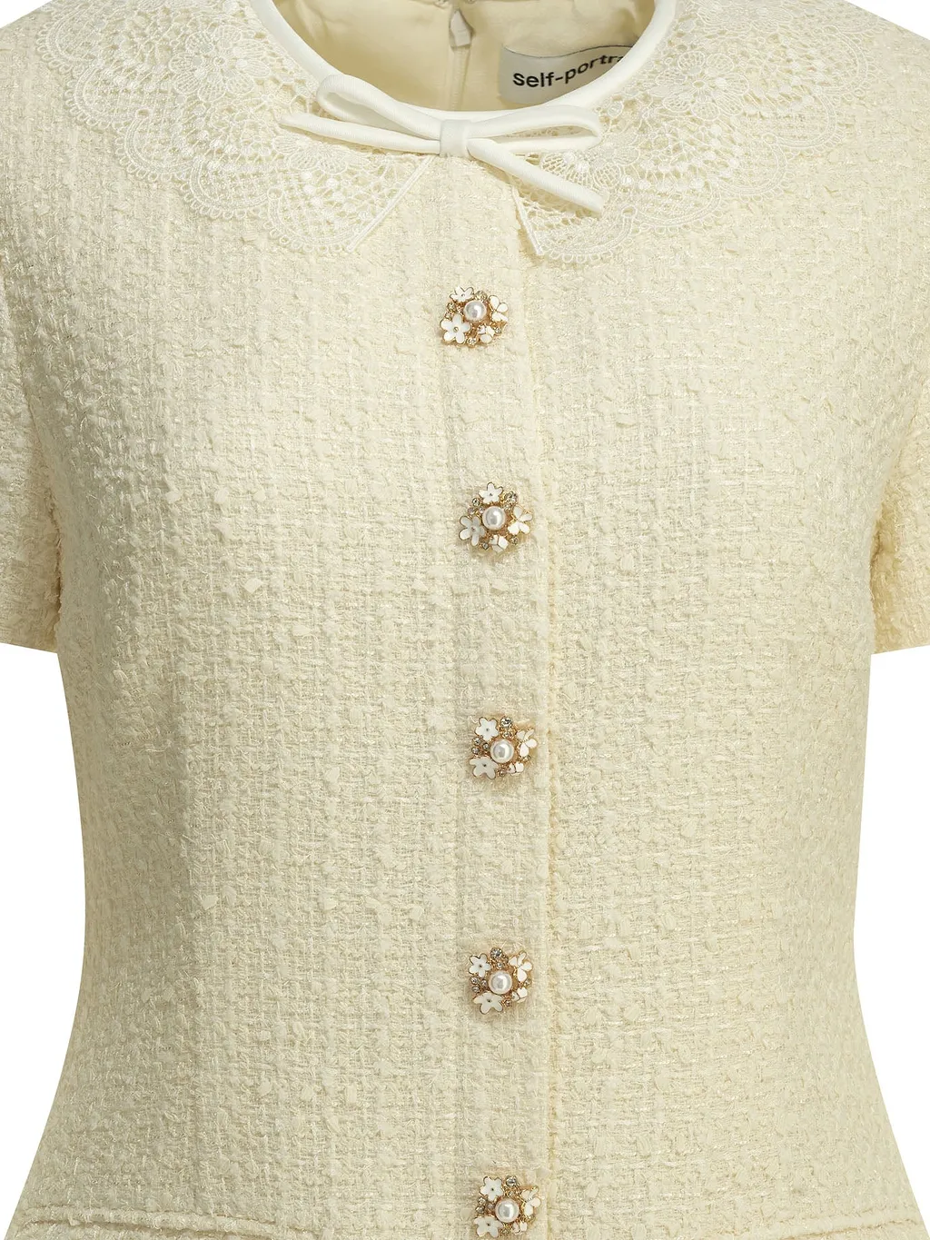 Self Portrait Short Dress With Lace Details