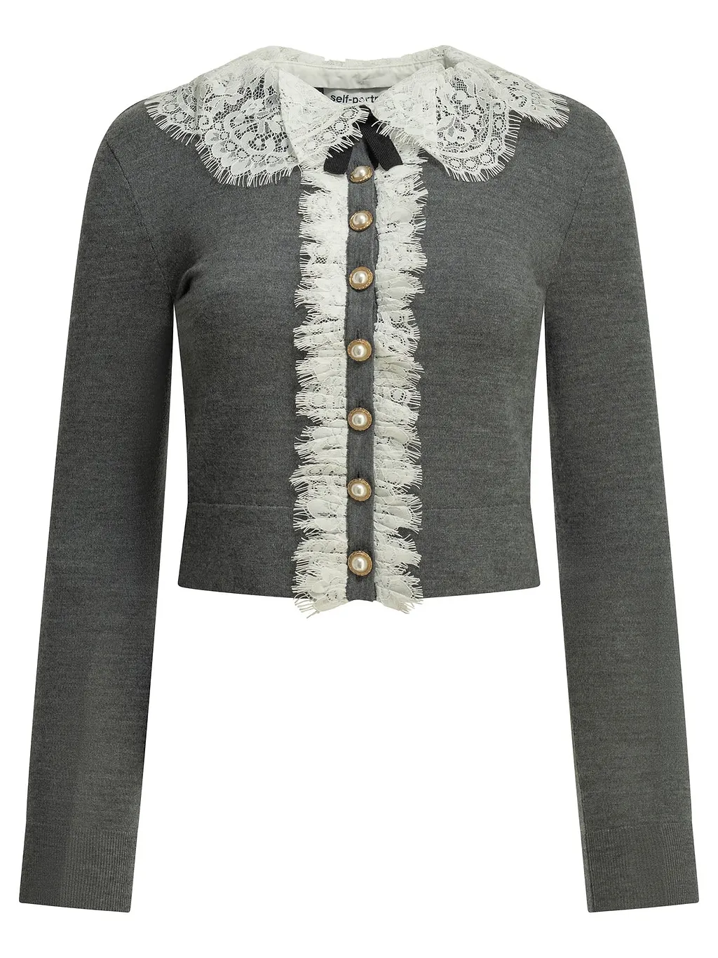 Self Portrait Sweater With Lace Collar
